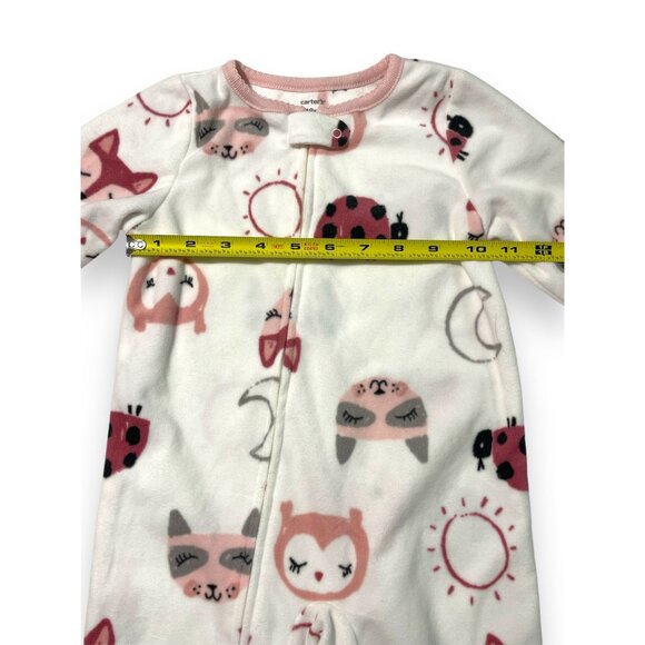 Carter's Baby Girls Long Sleeve One Piece Pajama, 18 Months , White | New - Picture 7 of 11